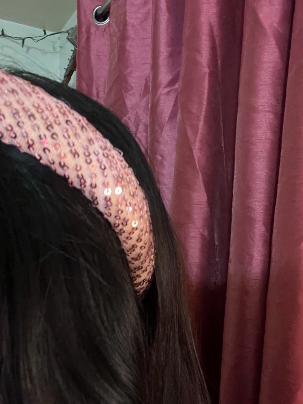 Sequin Padded Headband in Blush Pink
